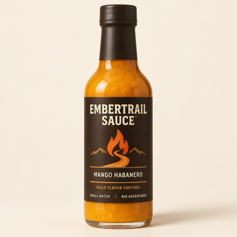 Bottle of Embertrail Sauce Mango Habanero